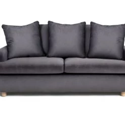 Flash Sale - Habitat Lana 2 Seater Velvet Sofa With Cushion Charcoal Sofas And Armchairs