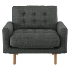 Discount - Habitat Fenner Charcoal Fabric Buttoned Armchair Sofas And Armchairs -Seating Sales Store unnamed file 3342