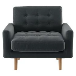 Discount - Habitat Fenner Charcoal Fabric Buttoned Armchair Sofas And Armchairs -Seating Sales Store unnamed file 3347