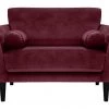 Discount - Habitat Jackson Velvet Cuddle Chair Burgundy Armchairs