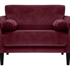 Discount - Habitat Jackson Velvet Cuddle Chair Burgundy Armchairs