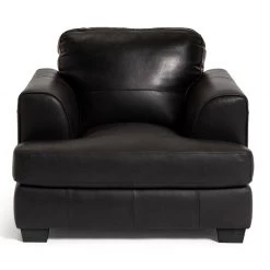 Discount - Habitat Elmton Leather Sofa Chair Black Armchairs