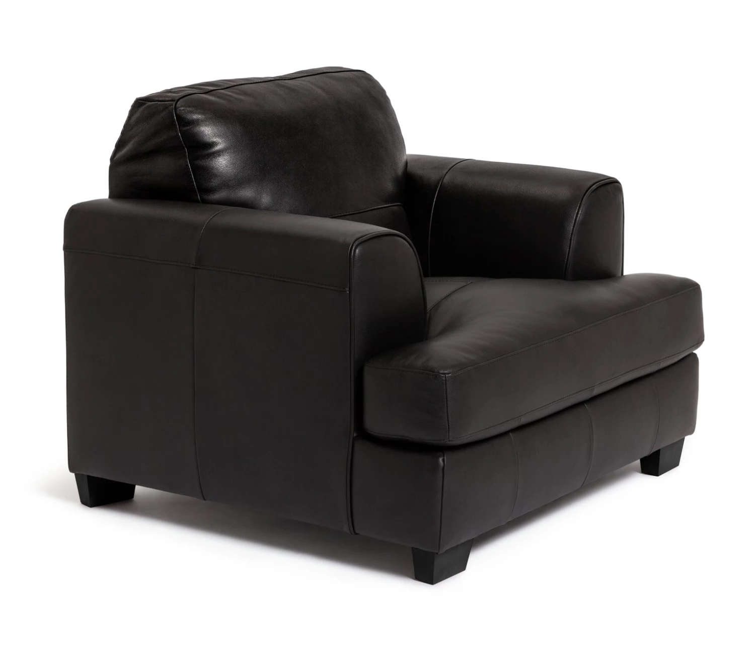 Discount - Habitat Elmton Leather Sofa Chair Black Armchairs 6 Discount - Habitat Elmton Leather Sofa Chair Black Armchairs - Image 6