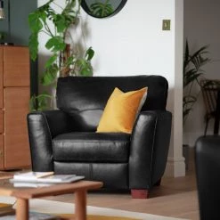 Discount - Habitat Milford Leather Chair Black Sofas And Armchairs -Seating Sales Store unnamed file 3599