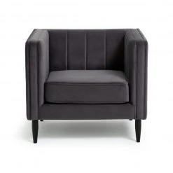 Shipping Included - Habitat Vanessa Velvet Armchair Grey Sofas And Armchairs -Seating Sales Store unnamed file 3708