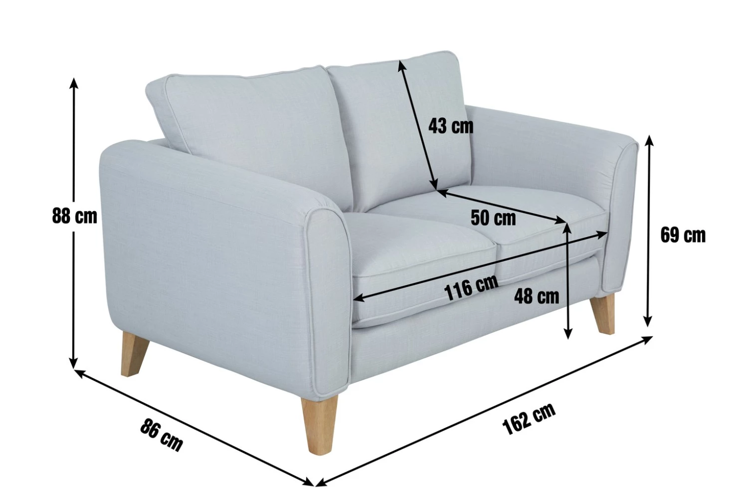 Shipping Included - Habitat Cooper 2 Seater Fabric Sofa Teal Sofas 3 Shipping Included - Habitat Cooper 2 Seater Fabric Sofa Teal Sofas - Image 3