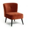 On Sale - Habitat Merlot Velvet Accent Chair Orange Sofas And Armchairs