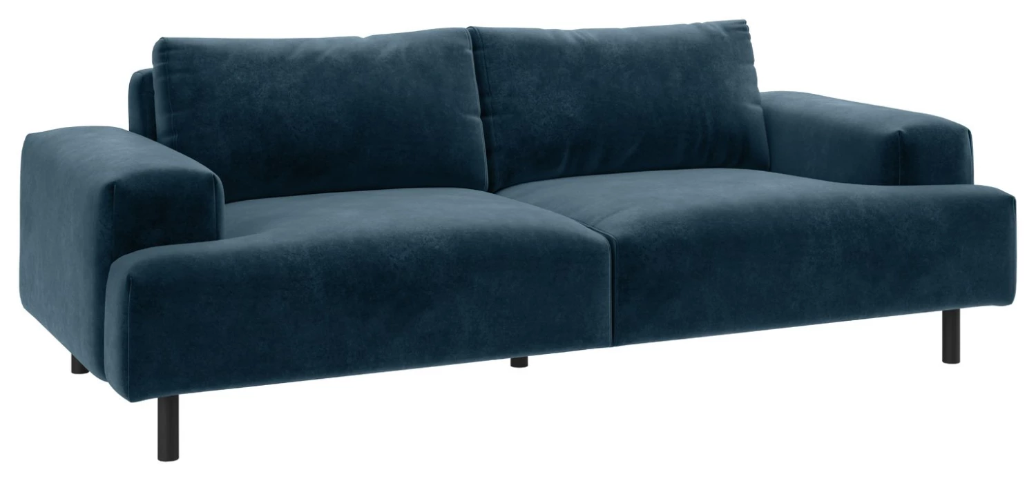 Discount - Habitat Julien 3 Seater Velvet Sofa Navy Sofas 4 Discount - Habitat Julien 3 Seater Velvet Sofa Navy Sofas - Image 4