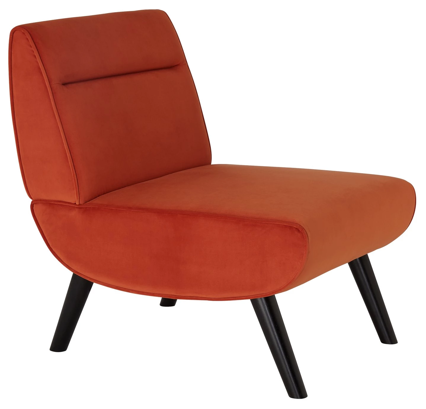 On Sale - Habitat Rufus Velvet Accent Chair Orange Sofas And Armchairs 4 On Sale - Habitat Rufus Velvet Accent Chair Orange Sofas And Armchairs - Image 4