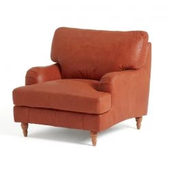 Flash Sale - Habitat Livingston Leather Armchair Tan Armchairs