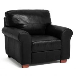 Discount - Habitat Salisbury Leather Armchair Black Sofas And Armchairs