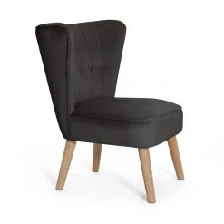 Flash Sale - Habitat Alexis Velvet Cocktail Chair Charcoal Armchairs -Seating Sales Store unnamed file 3971