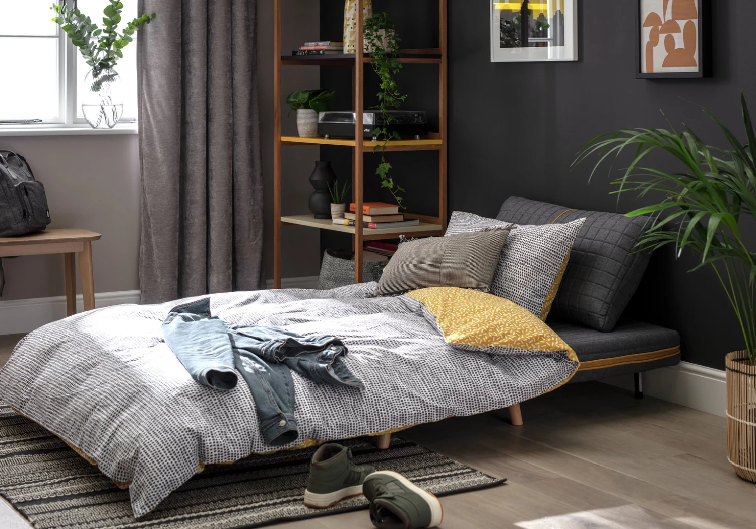 Flash Sale - Habitat Roma Small Double Quilted Sofa Bed Charcoal Sofas And Armchairs 2 Flash Sale - Habitat Roma Small Double Quilted Sofa Bed Charcoal Sofas And Armchairs - Image 2