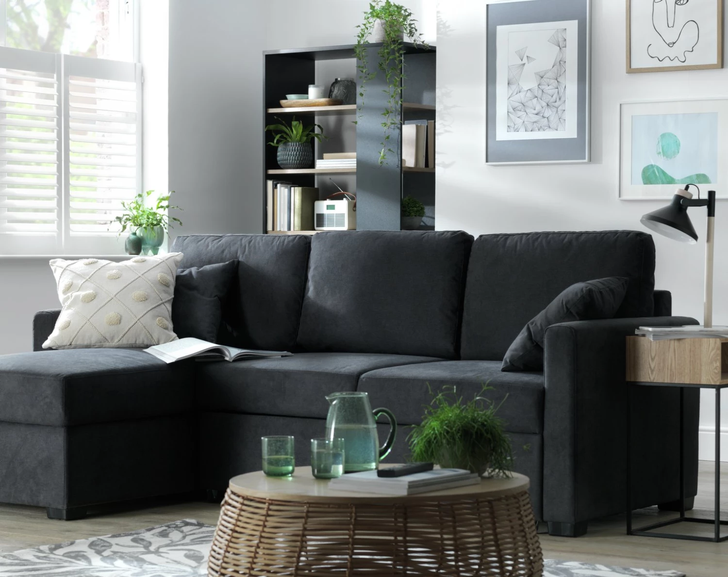 The Surprise Price - Habitat Reagan Left Corner Fabric Sofa Bed Charcoal Sofas And Armchairs 2 The Surprise Price - Habitat Reagan Left Corner Fabric Sofa Bed Charcoal Sofas And Armchairs - Image 2