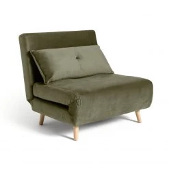 Free Shipping - Habitat Roma Single Velvet Chairbed Sage Green Sofas And Armchairs