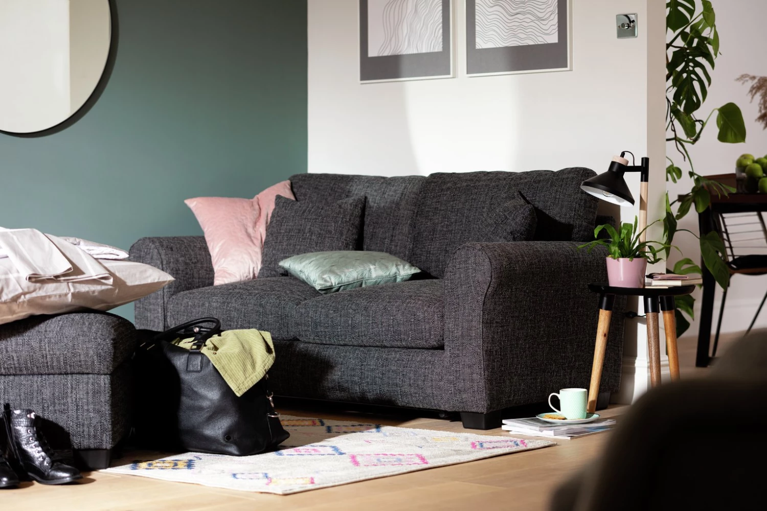 Discount - Habitat Lisbon Small Double Fabric Sofa Bed Charcoal Sofabeds 3 Discount - Habitat Lisbon Small Double Fabric Sofa Bed Charcoal Sofabeds - Image 3