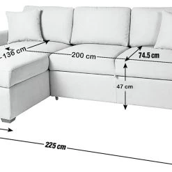 Discount - Habitat Reagan Left Corner Fabric Sofa Bed Natural Sofabeds -Seating Sales Store unnamed file 4230