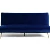 On Sale - Habitat Matteo 2 Seater Velvet Sofa Bed Blue Sofabeds