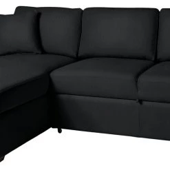 The Surprise Price - Habitat Reagan Left Corner Faux Leather Sofa Bed Black Sofabeds