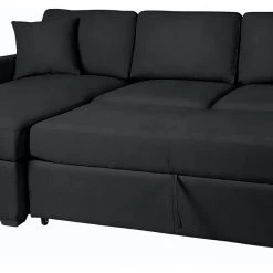 The Surprise Price - Habitat Reagan Left Corner Faux Leather Sofa Bed Black Sofabeds -Seating Sales Store unnamed file 4316