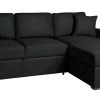 Discount - Habitat Reagan Right Corner Faux Leather Sofa Bed Black Sofas And Armchairs