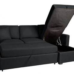 Discount - Habitat Reagan Right Corner Faux Leather Sofa Bed Black Sofas And Armchairs -Seating Sales Store unnamed file 4585