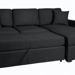 Discount - Habitat Reagan Right Corner Faux Leather Sofa Bed Black Sofas And Armchairs -Seating Sales Store unnamed file 4586