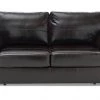 On Sale - Habitat Salisbury 2 Seater Leather Sofa Bed Dark Brown Sofabeds