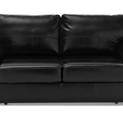 Discount - Habitat Salisbury 2 Seater Leather Sofa Bed Black Sofabeds