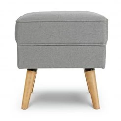 Discount - Habitat Callie Fabric Footstool Light Grey Sofas And Armchairs