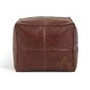 Discount - Habitat Faux Leather Footstool Brown Footstools And Pouffes