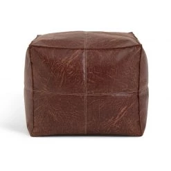Discount - Habitat Faux Leather Footstool Brown Footstools And Pouffes