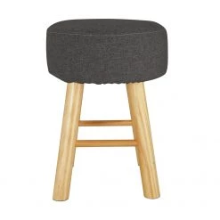 On Sale - Habitat Sophie Small Fabric Footstool Charcoal Footstools And Pouffes