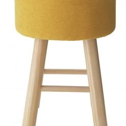 Flash Sale - Habitat Sophie Small Fabric Footstool Yellow Footstools And Pouffes