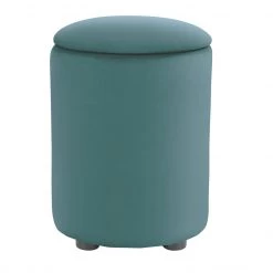 On Sale - Habitat Emil Velvet Storage Stool Teal Sofas And Armchairs