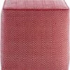 Flash Sale - Habitat Durrie Cotton Cube Footstool Red Sofas And Armchairs