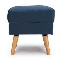 Free Shipping - Habitat Callie Velvet Footstool Petrol Blue Footstools And Pouffes