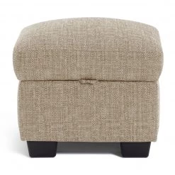 Discount - Habitat Lisbon Fabric Footstool Beige Footstools And Pouffes