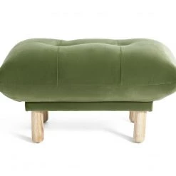Shipping Included - Habitat Kota Velvet Footstool Green Sofas And Armchairs