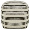 Flash Sale - Habitat Layne Wool Cube Footstool Black And White Sofas And Armchairs