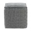 Discount - Habitat Durrie Cotton Cube Footstool Black And White Footstools And Pouffes