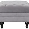 Flash Sale - Habitat Chesterfield Velvet Storage Footstool Light Grey Sofas And Armchairs