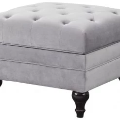 Flash Sale - Habitat Chesterfield Velvet Storage Footstool Light Grey Sofas And Armchairs -Seating Sales Store unnamed file 5191
