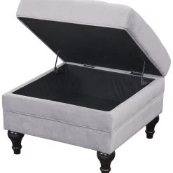 Flash Sale - Habitat Chesterfield Velvet Storage Footstool Light Grey Sofas And Armchairs -Seating Sales Store unnamed file 5192
