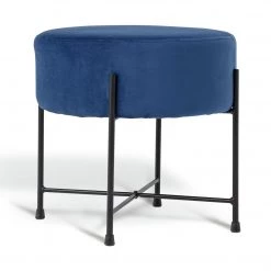 On Sale - Habitat Jax Velvet Footstool Navy Sofas And Armchairs -Seating Sales Store unnamed file 5197
