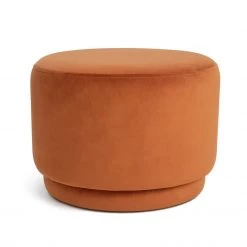 Flash Sale - Habitat Velvet Footstool Orange Footstools And Pouffes