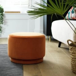 Flash Sale - Habitat Velvet Footstool Orange Footstools And Pouffes -Seating Sales Store unnamed file 5202
