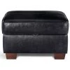 Discount - Habitat Salisbury Leather Storage Footstool Black Sofas And Armchairs