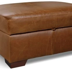 Discount - Habitat Eton Leather Storage Footstool Tan Sofas And Armchairs