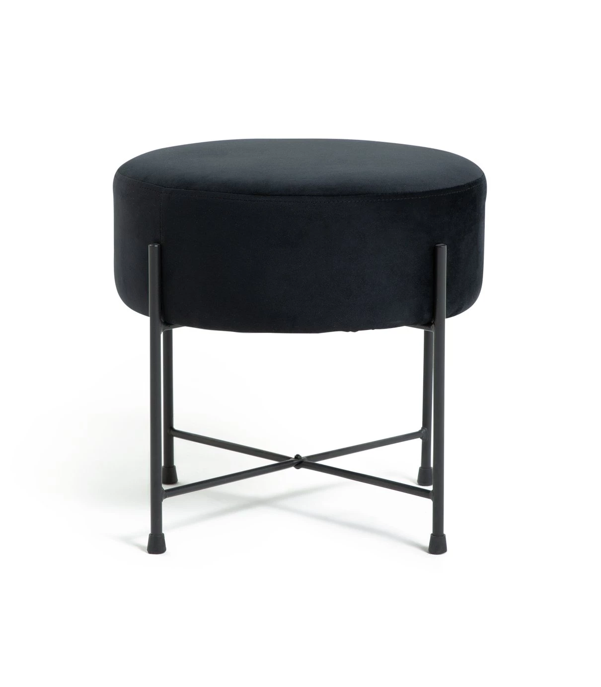 Shipping Included - Habitat Jax Velvet Footstool Black Sofas And Armchairs 1 Shipping Included - Habitat Jax Velvet Footstool Black Sofas And Armchairs